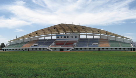 飛機(jī)騰飛造型—體育場(chǎng)看臺(tái)PTFE膜結(jié)構(gòu)